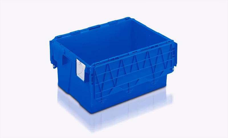 Plastlåda med lock 600x400x306mm, 54 liter