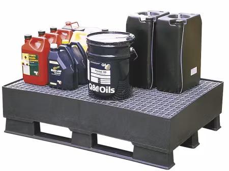 Miljöpall med galvat galler 1200x800x315 mm, 140 liter