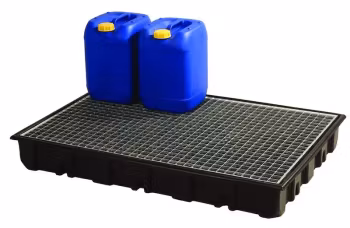 Spilltråg med galvat galler 1230x830x160 mm, 120 liter