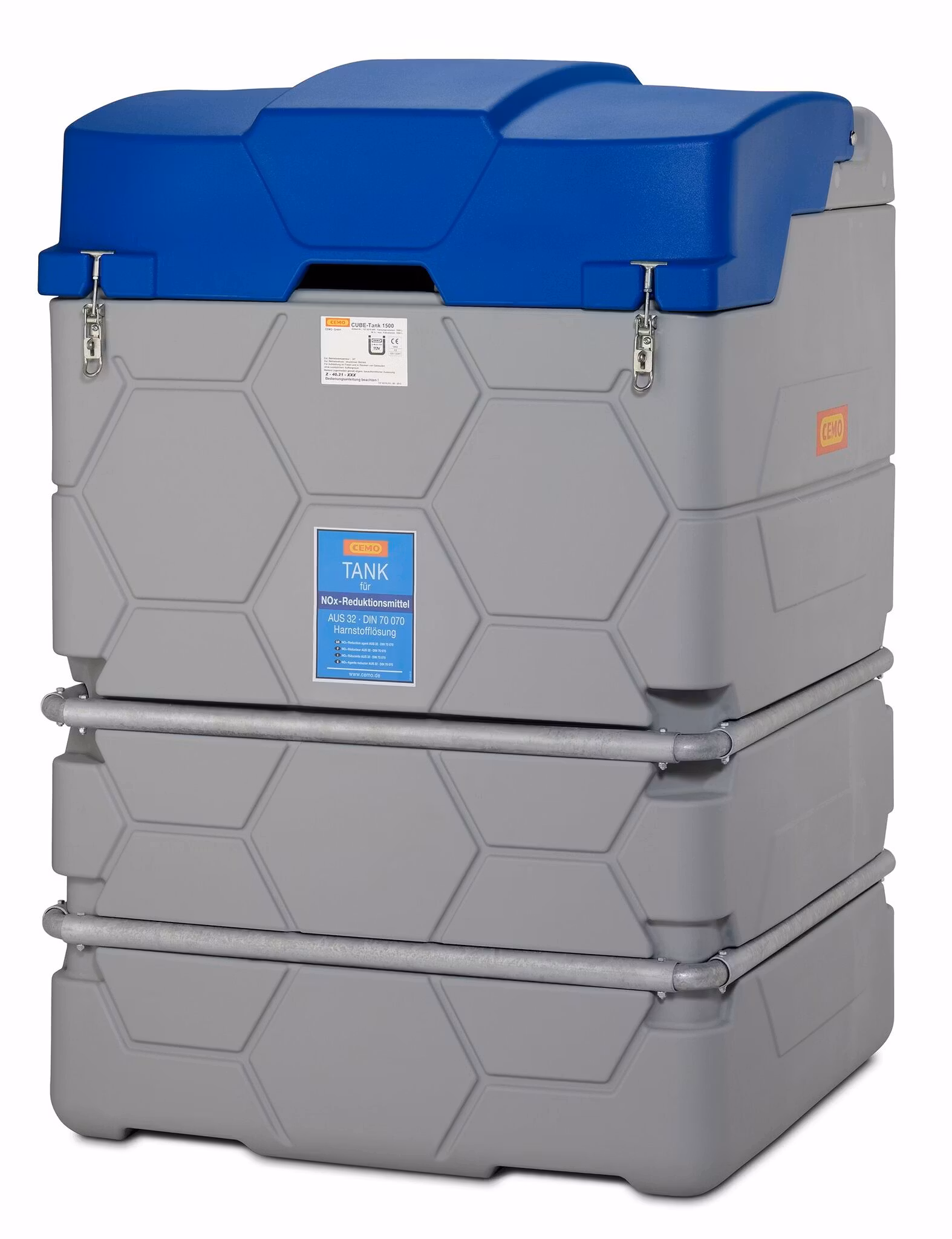 CEMO AdBlue tank 1500 liter CUBE Premium med flödesmätare och lock, 10305
