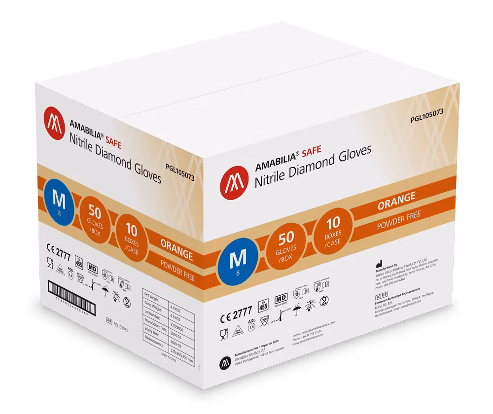 Big Pack Nitrilhandskar Diamond Amabilia Safe, 500 st,  storlek L / 9