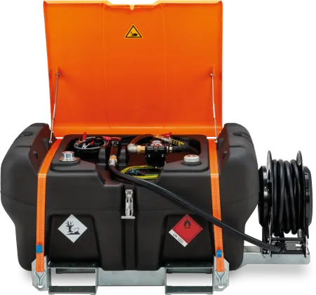 CEMO Bensintank 315 liter, 12V pump, 10m slangvinda & ställning, 11361