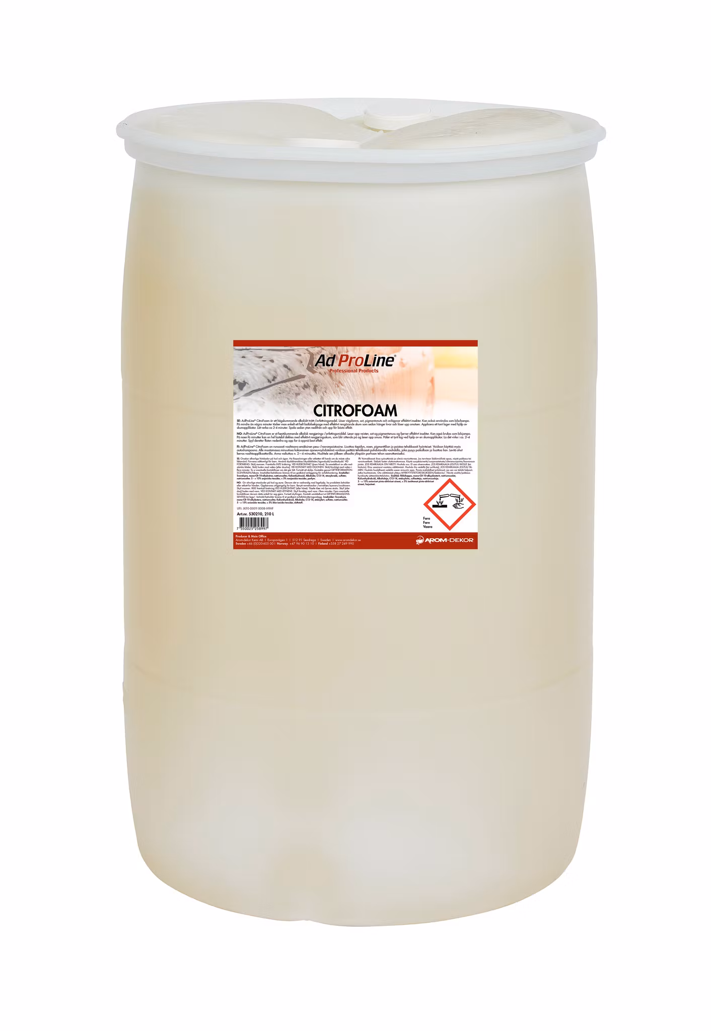 Alkalisk skumrengöring CitroFoam fat 210 liter