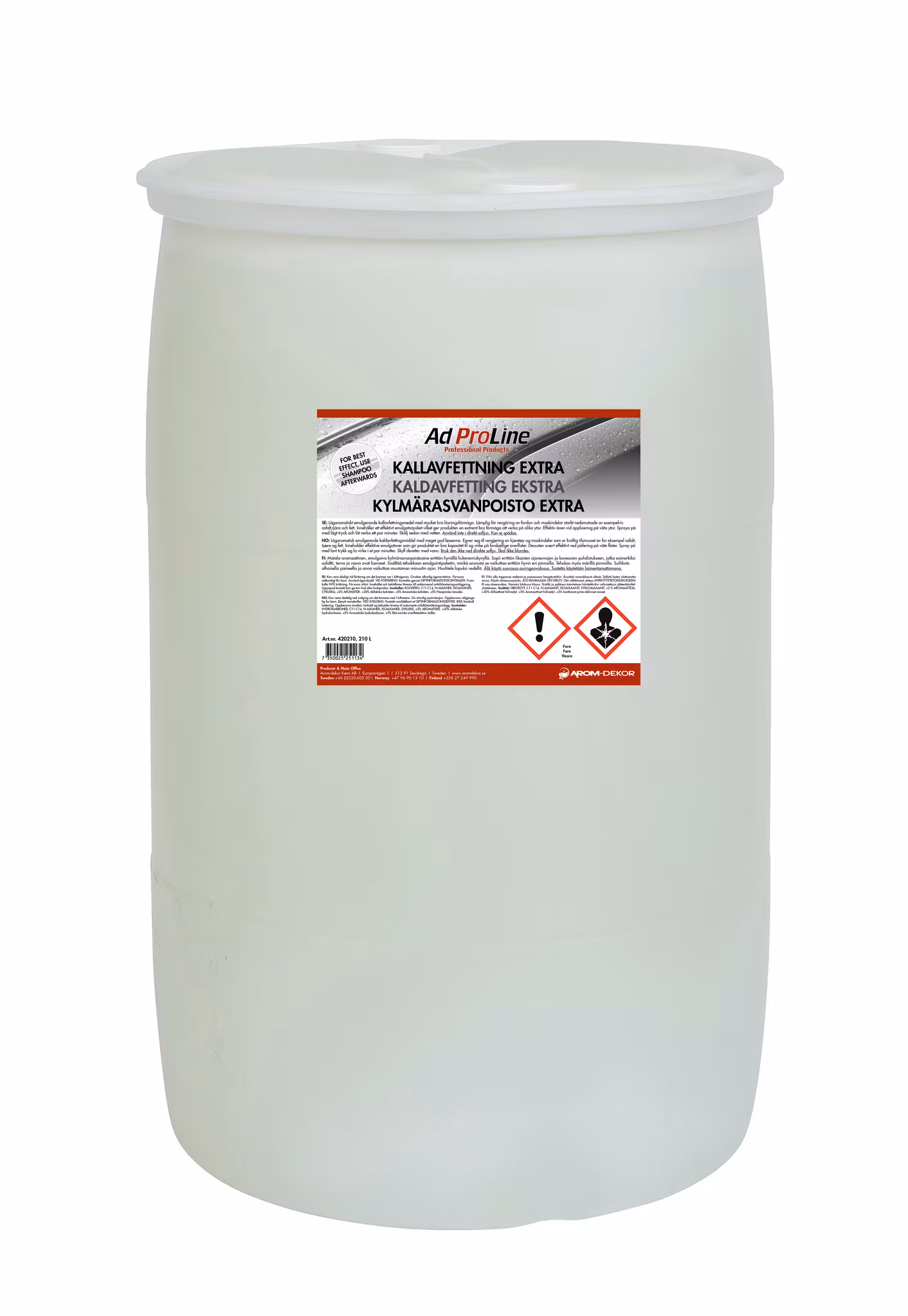 Kallavfettning Extra fat 210 liter