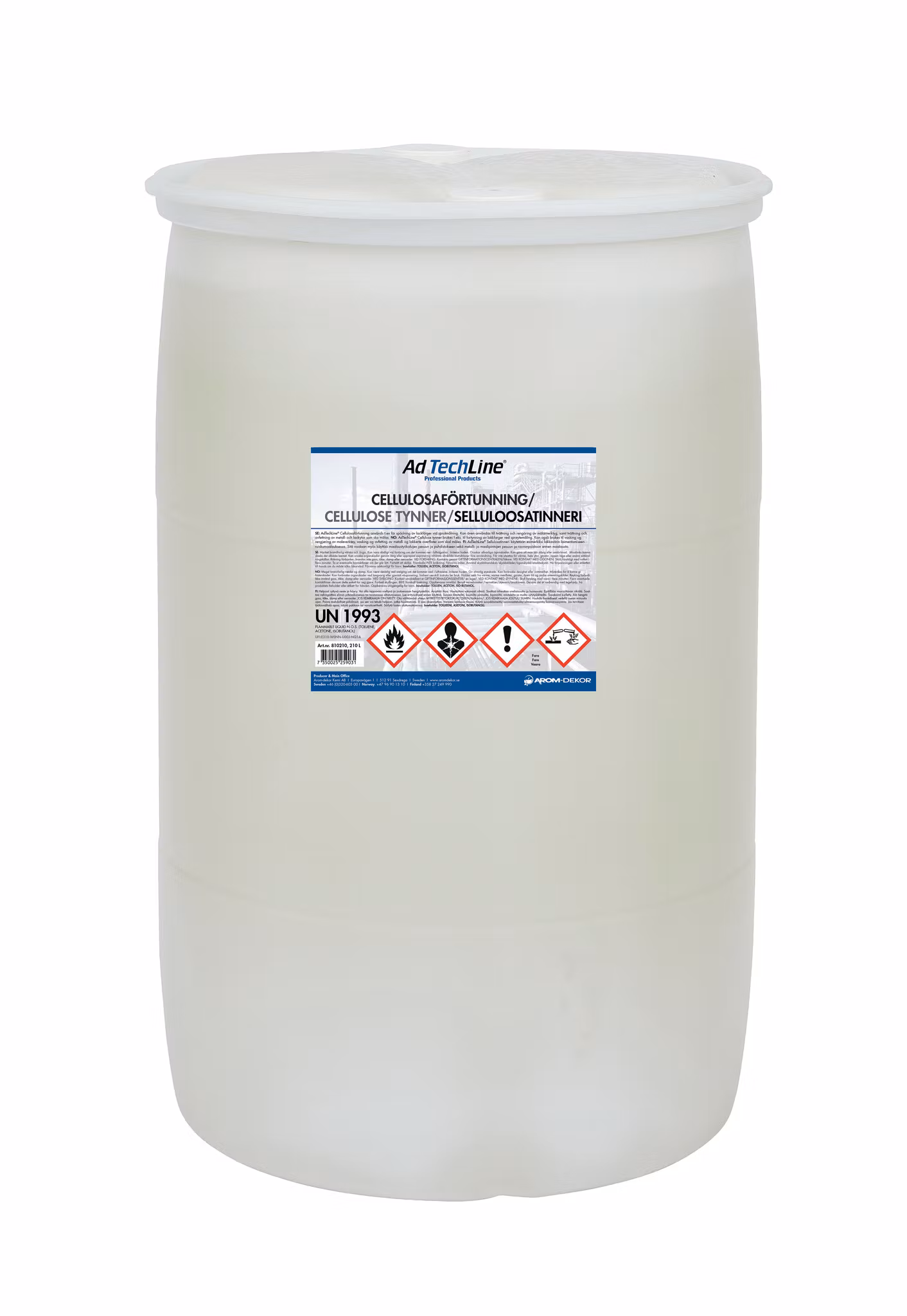 Cellulosa-förtunning fat 210 liter