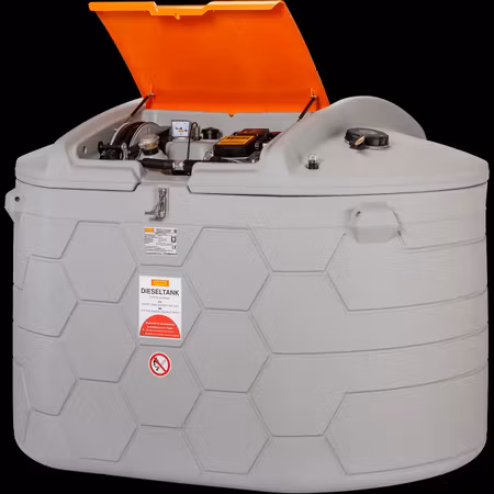 CEMO Cube Premium stationär dieseltank 3500 liter med pump och slangvinda