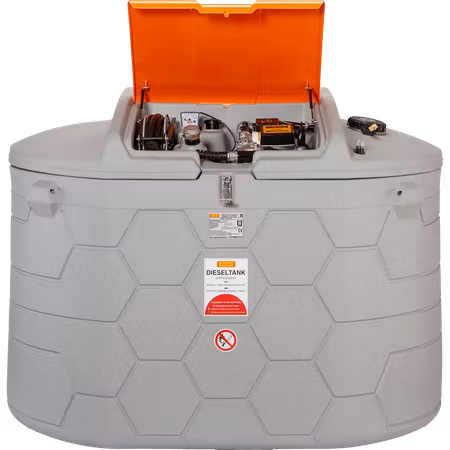 CEMO Cube Premium stationär dieseltank 3500 liter med pump och slangvinda