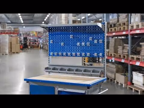 Arbetsstation med 5 lådor och skåp inklusive tillbyggnadssats