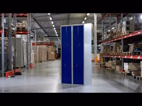 Klädskåp Z-modell 2 Dörrar  Blå/grå