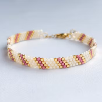 PERLEDRØM armbånd - dyp rosa