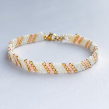 PERLEDRØM armbånd - lys rosa