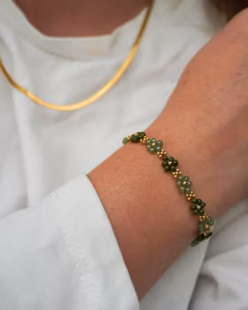 GRØNN blomst armbånd