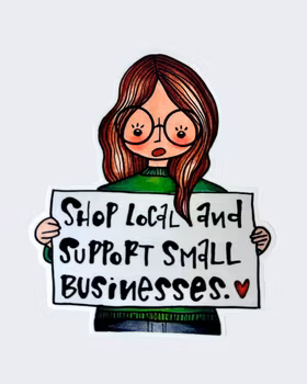 Klistermärke - Support small business