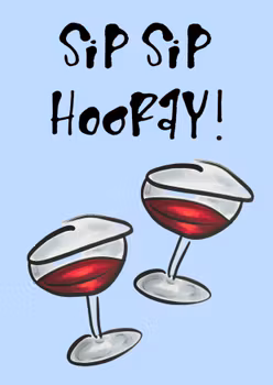 Dubbelvikt kort - Sip sip hooray