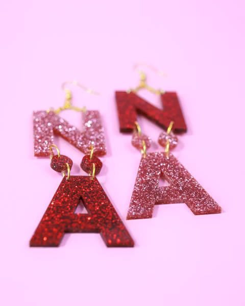 NÄ (rosa/rött glitter)