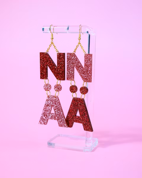 NÄ (rosa/rött glitter)