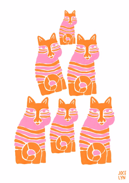 KATTERNA (rosa/orange)