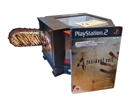 Resident Evil 4 – Limited Edition Bundle med Steelbook och Motorsågskontroll (Komplett, lös etikett, PS2)