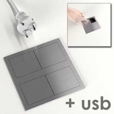 VersaHit Dual, 1-vägs + USB-A/C, Rostfri