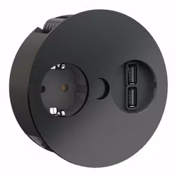 BACHMANN Twist 1 svart (1-vägs + 2x USB A)