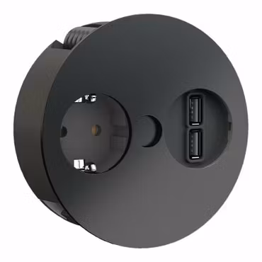 BACHMANN Twist 1 svart (1-vägs + 2x USB A)