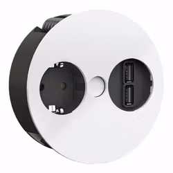 BACHMANN Twist 1 vit (1-vägs + 2x USB A)