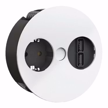 BACHMANN Twist 1 vit (1-vägs + 2x USB A)