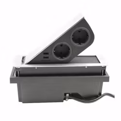 Cizo eluttag 2-vägs med 2x USB-A rostfri