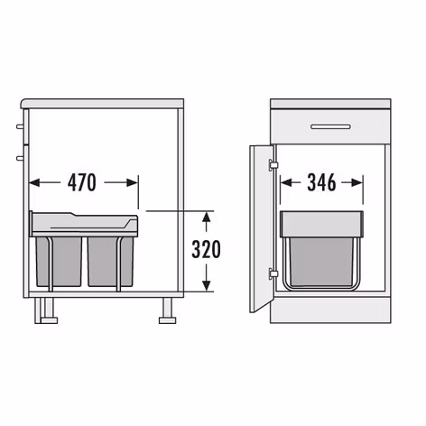 Källsortering HAILO Tandem 18+18L