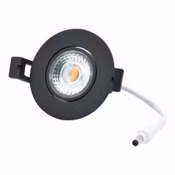 LED spot Camini, vinklingsbar rund svart