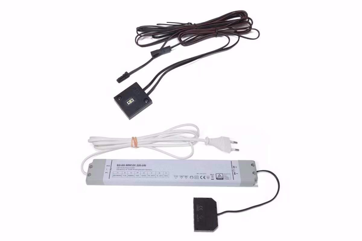 LED set 3x Moonlight rostfri-look med touchdimmer