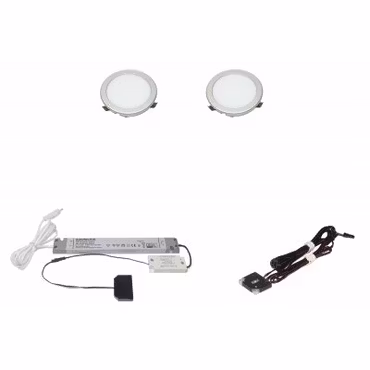LED set 2x Moonlight rostfri look med touchdimmer