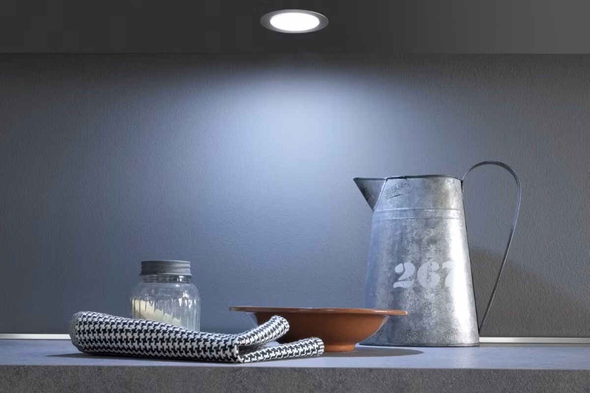 LED set 5x Moonlight rostfri-look med touchdimmer