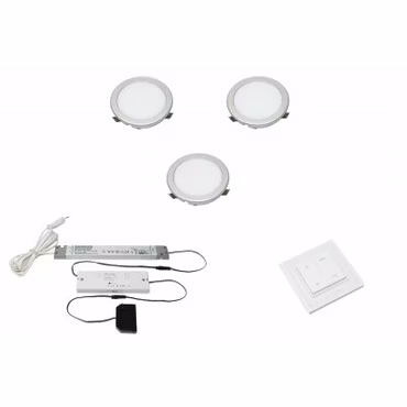 LED set 3x Moonlight rostfri look med trådlöst väggbrytare
