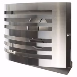 Ytterväggshuv ALFA ø125mm rostfritt, inbyggd kallrasskydd