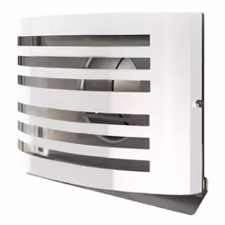 Ytterväggshuv ALFA ø150mm vit, inbyggd kallrasskydd