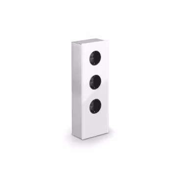 Väggbox Mira vit glas 3-vägs med 2x USB-A