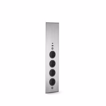 Hörnbox Mira 4-vägs rostfri med USB-A/C