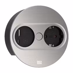 BACHMANN Twist 2 rund, rostfritt (1-vägs + USB A/C)