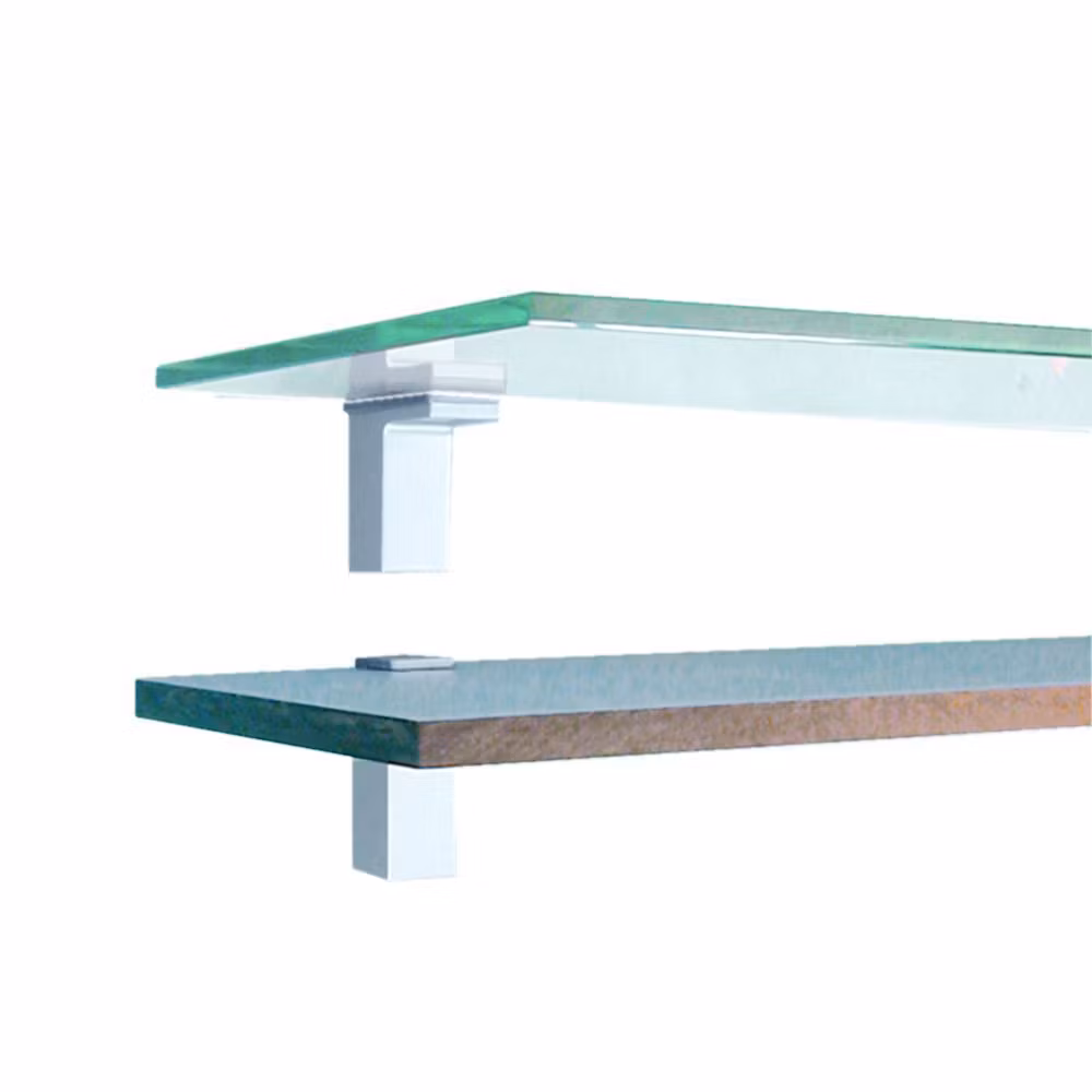 Hyllkonsol till (glas)hyllor Rostfritt look (matt)