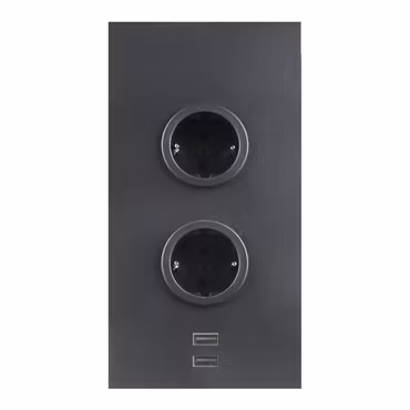 Hörnbox Asta 2-vägs svart med 2x USB-A