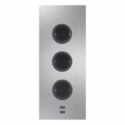 Hörnbox Asta 3-vägs rostfri med USB-A/C (stående/liggande)