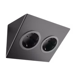 Hörnbox Bella 2-vägs gun metall (liggande)