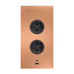 Hörnbox Asta 2-vägs koppar med 2x USB-A/C (stående/liggande)