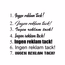 Dekal - Ingen reklam tack!