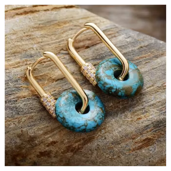 Golden Spirit – Turquoise örhängen