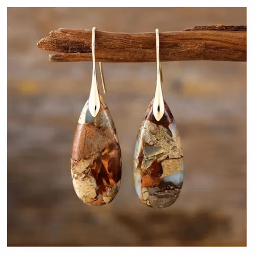 Golden Spirit – Camel Gold Shoushan Stone Örhängen