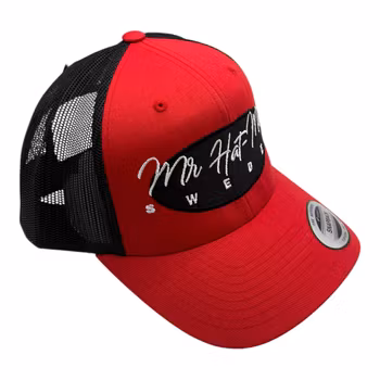 YP6606 Classic Trucker Red/Black with black oval and white text