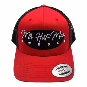 YP6606 Classic Trucker Red/Black with black oval and white text