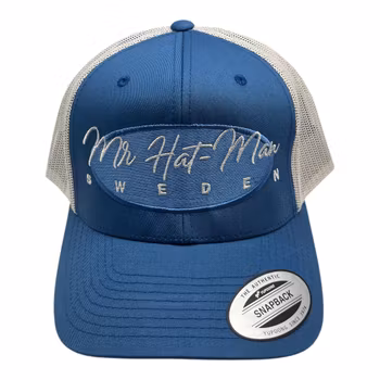 YP6606 Trucker - Steel Blue/Silver with blue oval and white text